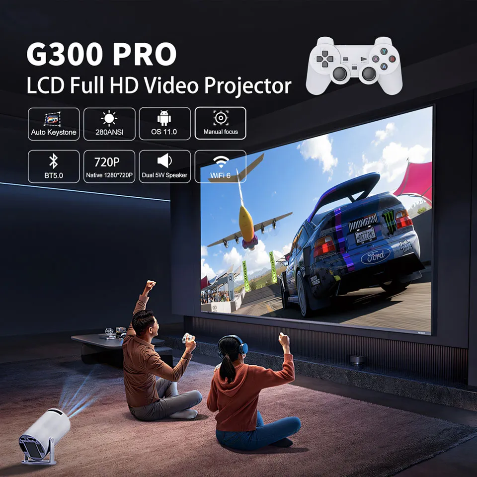 YiLing G300pro 720P Mini Projector full hd