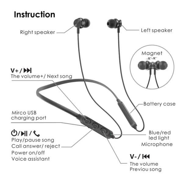 YL-D740 Wireless Back-hook Headphones