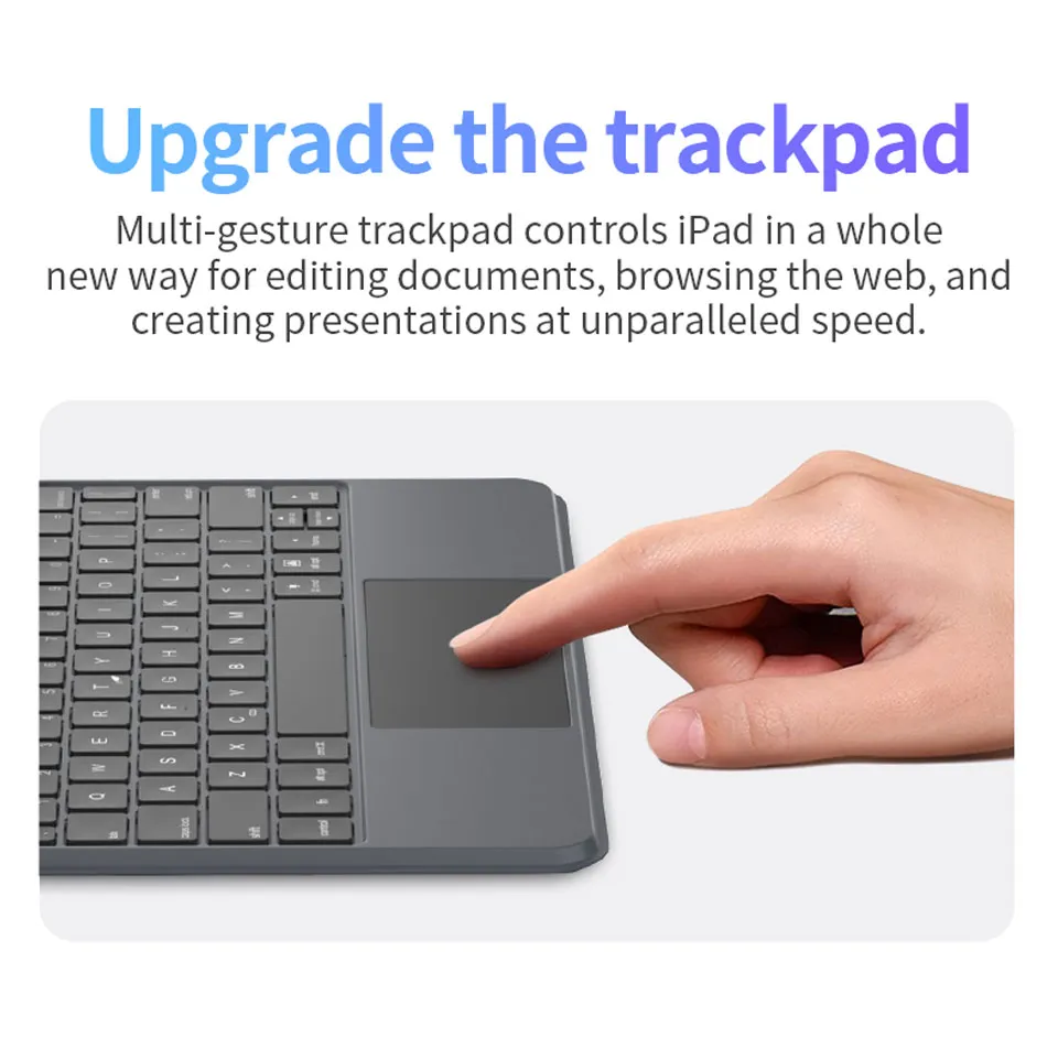 YiLing RD04 Bluetooth iPad Keyboard Case trackpad