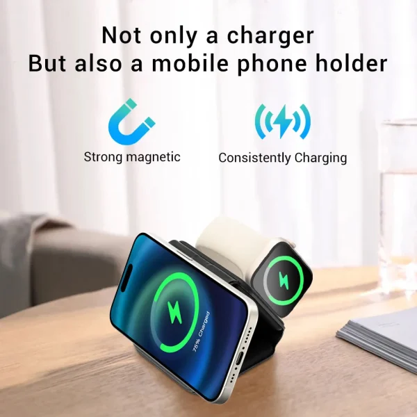 YL-MWC 3 in 1 Wireless Charger Magnetic Foldable Station