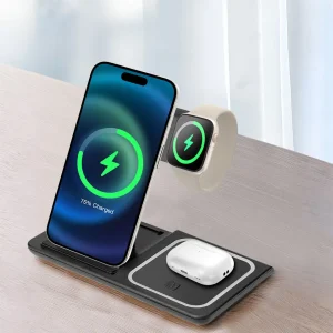 YL-WCF 3 in 1 Wireless Charger Magnetic Foldable Station